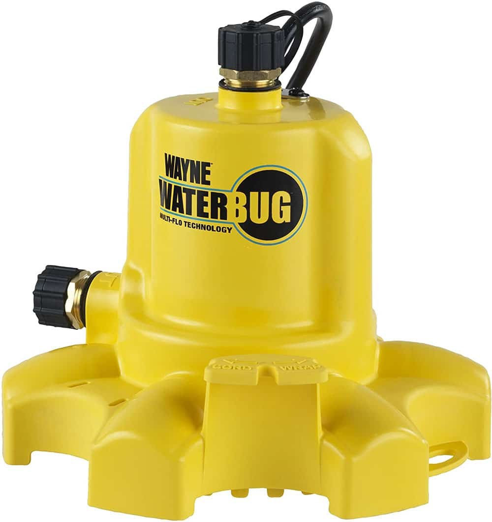 WAYNE WWB WaterBUG 1/6 HP 1350 GPH Submersible Pump