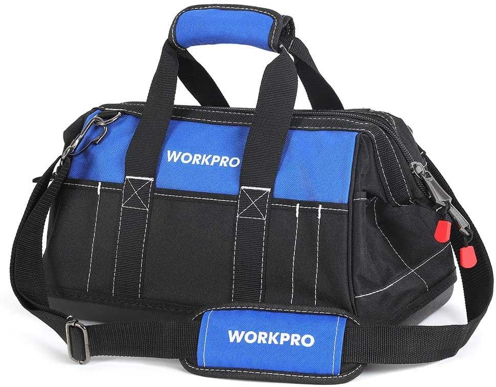 WORKPRO 16-inch Wide Mouth Tool Bag- Best Tool Bag